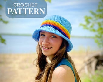 Crochet Summer Bucket Hat Pattern – Adult & Child Sizes (PDF Pattern)