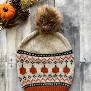 Mönster för stickad pumpamössa - Fair Isle Beanie (PDF-mönster) bild 3