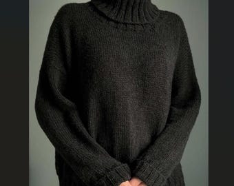 Knit Sweater Pattern - Turtleneck Sweater Pattern - Winter Sweater Pattern