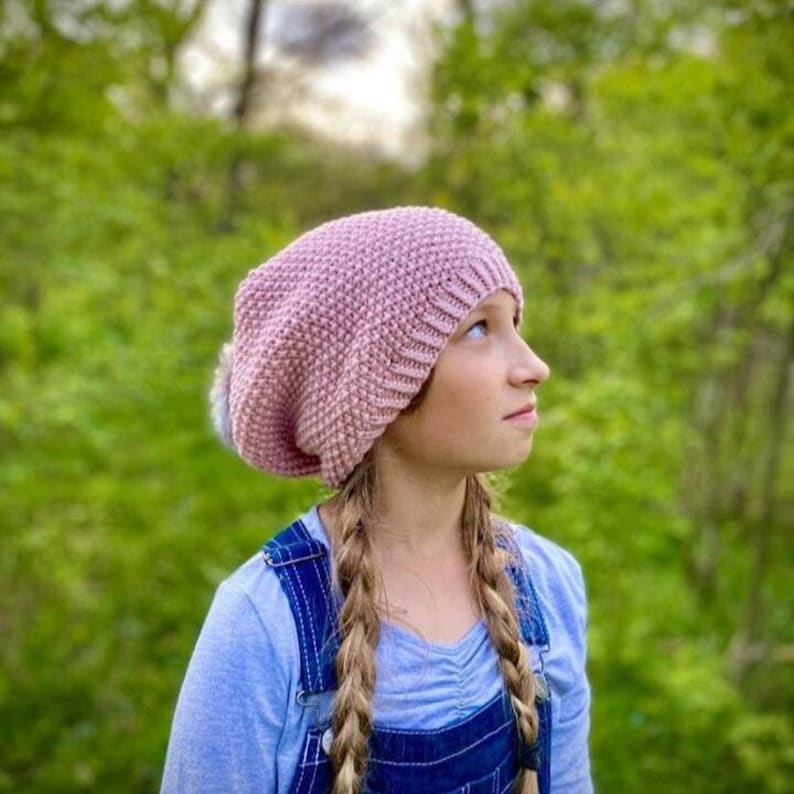 Slouchy Knit Hat Pattern – Adult & Child Sizes (PDF Pattern) - Etsy
