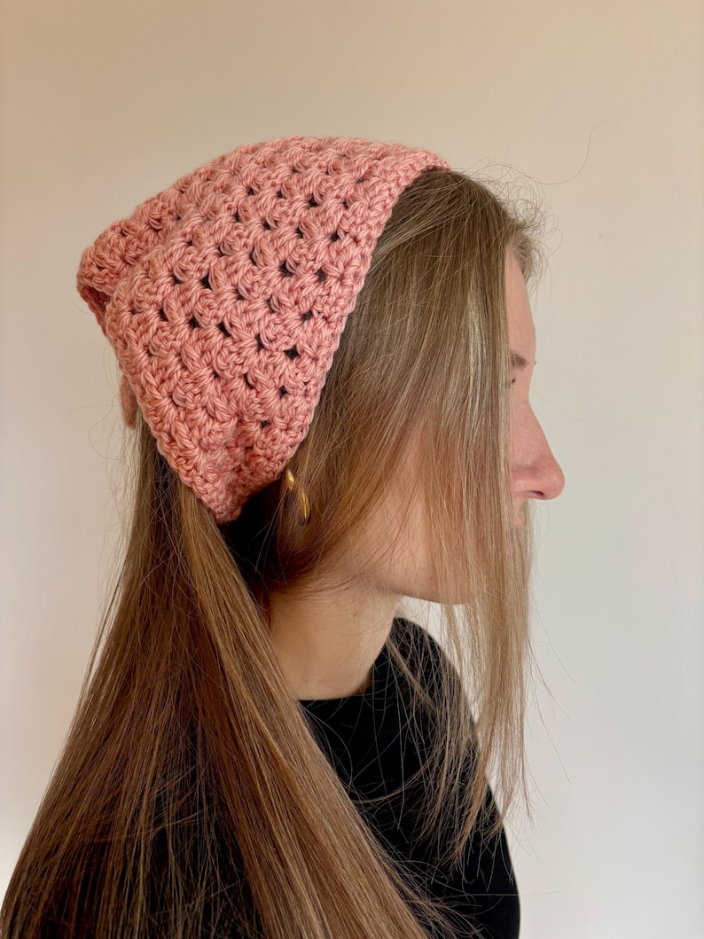 Crochet Hair Bandana - Boho Hair Scarf image 2