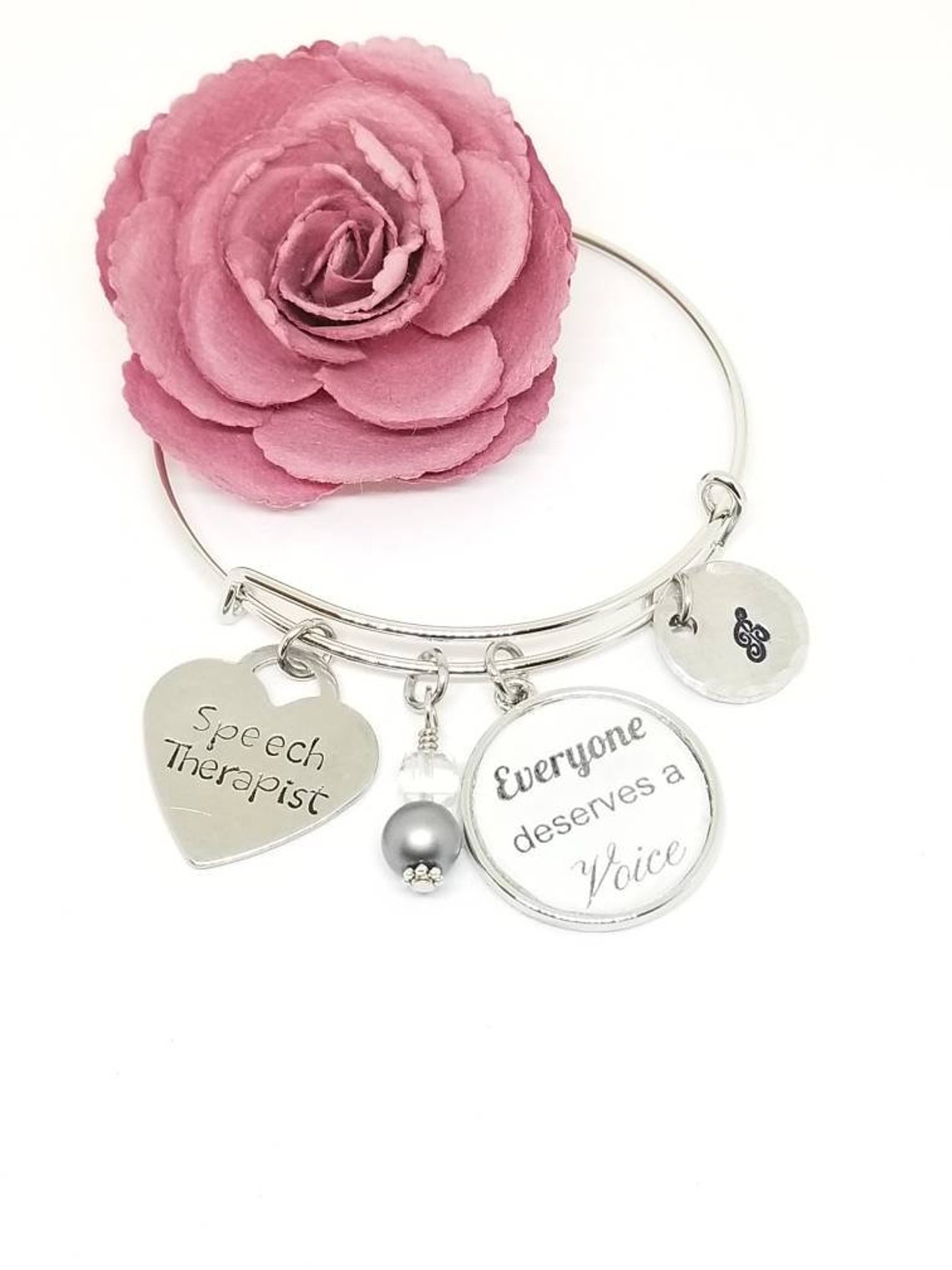 metal bracelet with stamped tags