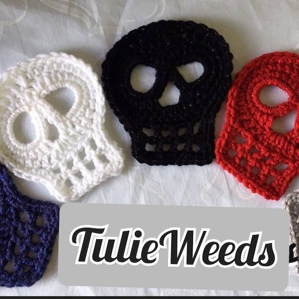 Patterns-PDF file- PICTURES how to , Skulls-crocheted skulls-Yarn skulls-Halloween-Downloads-gothic-Crochet-with detailed pictures