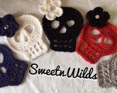 Skull Metallic Appliques-Hat Accessories -Sew On Decorations-Hair Accessories -Sew In-Skull Candy-Sugar Skulls-Shiny things-Crocheted Skulls