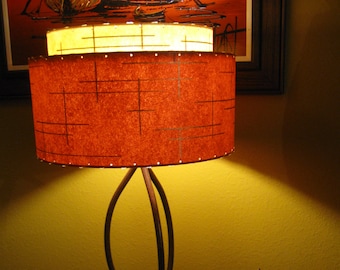 Mid Century Vintage Style Fiberglas Lampenschirm Modern Atomic Retro B / O GLD