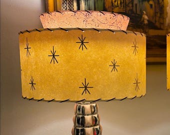 Custom Made Tapered 2 Tier Fiberglass Lamp Shade Modern Atomic MCM Mid Century Style