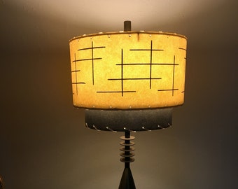 Mid Century Vintage Style 2 Tier Fiberglass Lamp Shade Modern Atomic Retro Modern 10x7