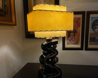 Mid Century Vintage Style Rectangular 3 Tier Fiberglass Lamp Shade Modern Atomic Retro Ivory