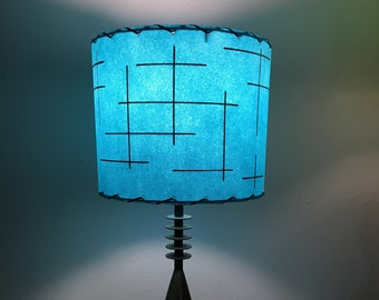 Mid Century Style  Fiberglass Lamp Shade Retro Modern Turquoise Small