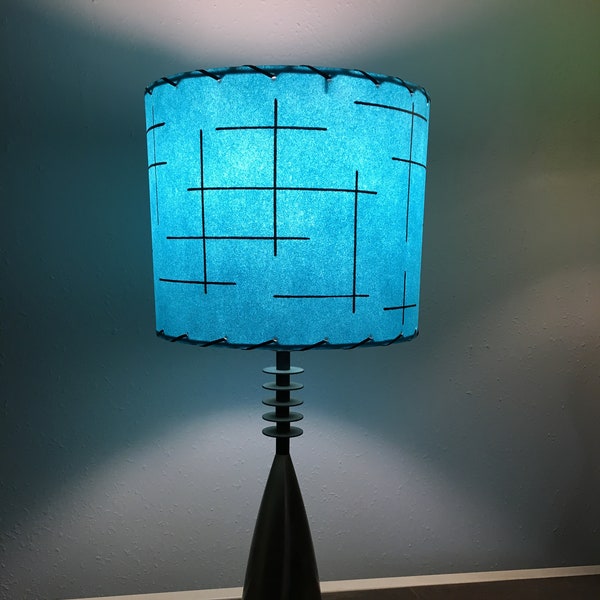 Mid Century Style  Fiberglass Lamp Shade Retro Modern Turquoise Small