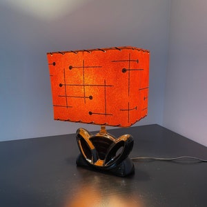 Mid Century Style  Fiberglass Lamp Shade Retro Modern Rectangular Burnt Orange