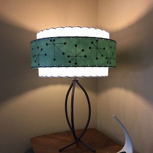 Mid Century Vintage Style 3 Tier Fiberglass Lamp Shade Starburst Atomic 18x11*