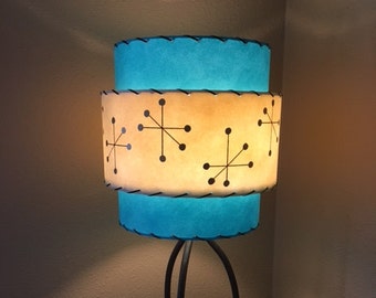 Vintage Mid Century Style Fiberglass Lamp Shade Modern Atomic Starburst TQ/I 15x12