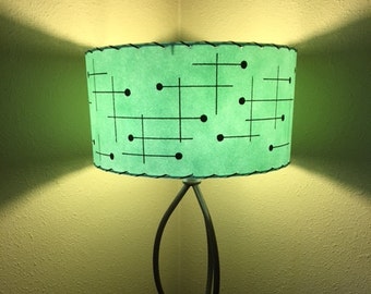 Glasvezel lampenkap uit het midden van de eeuw retro modern zeeschuim