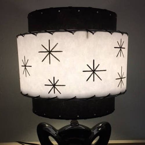 Vintage Mid Century Style Fiberglass Lamp Shade Modern Atomic Etsy