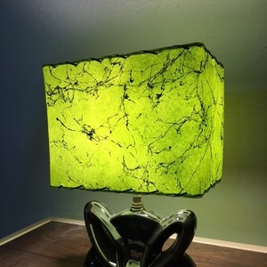 Mid Century Style  Fiberglass Lamp Shade Retro Modern Rectangular Mint Green