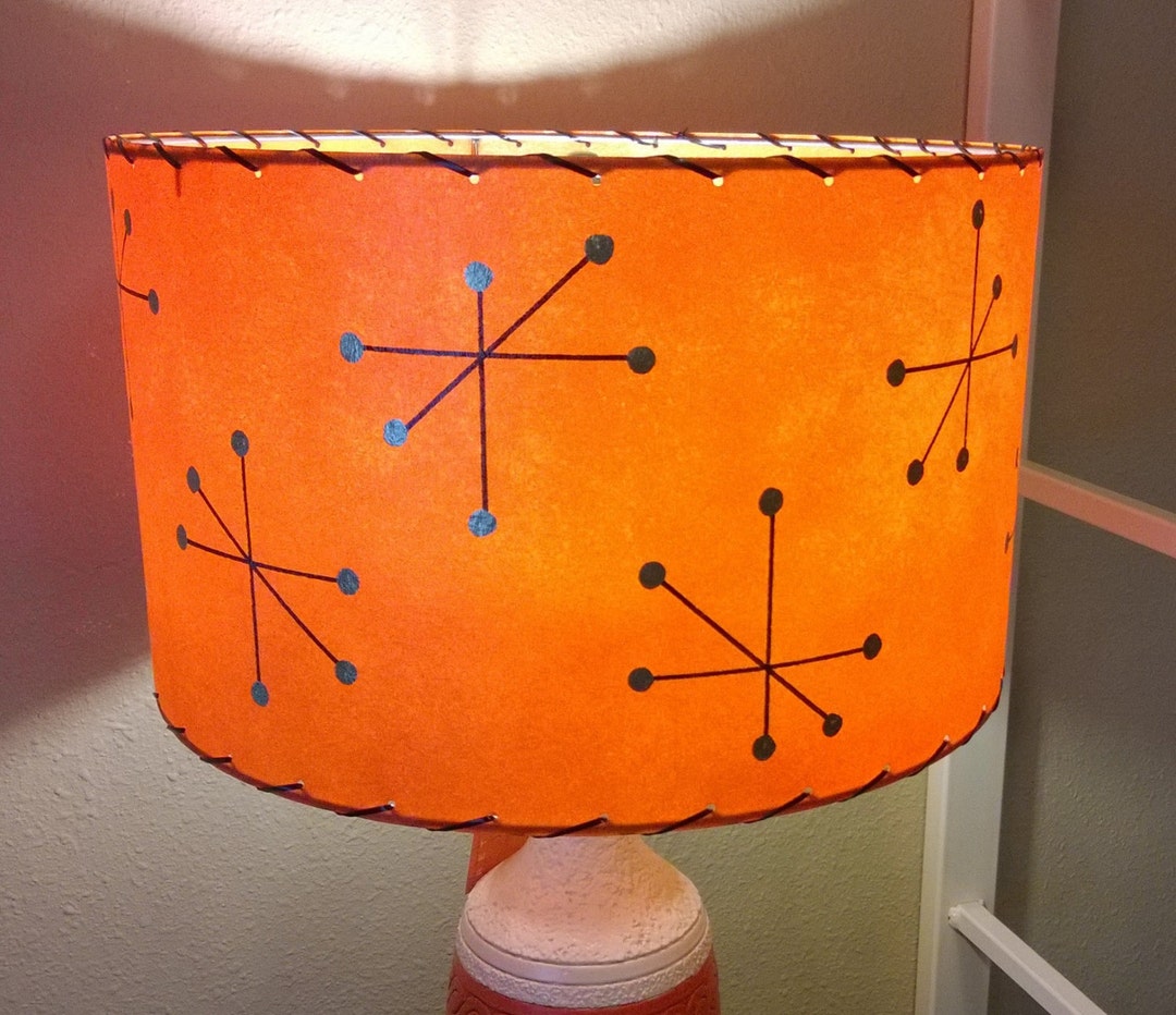 Mid Century Style Fiberglass Lamp Shade Retro Modern Starburst Etsy