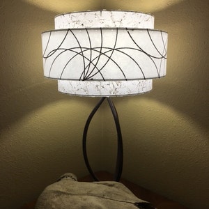 Vintage Mid Century Style Fiberglass Lamp Shade Modern Atomic Bright White