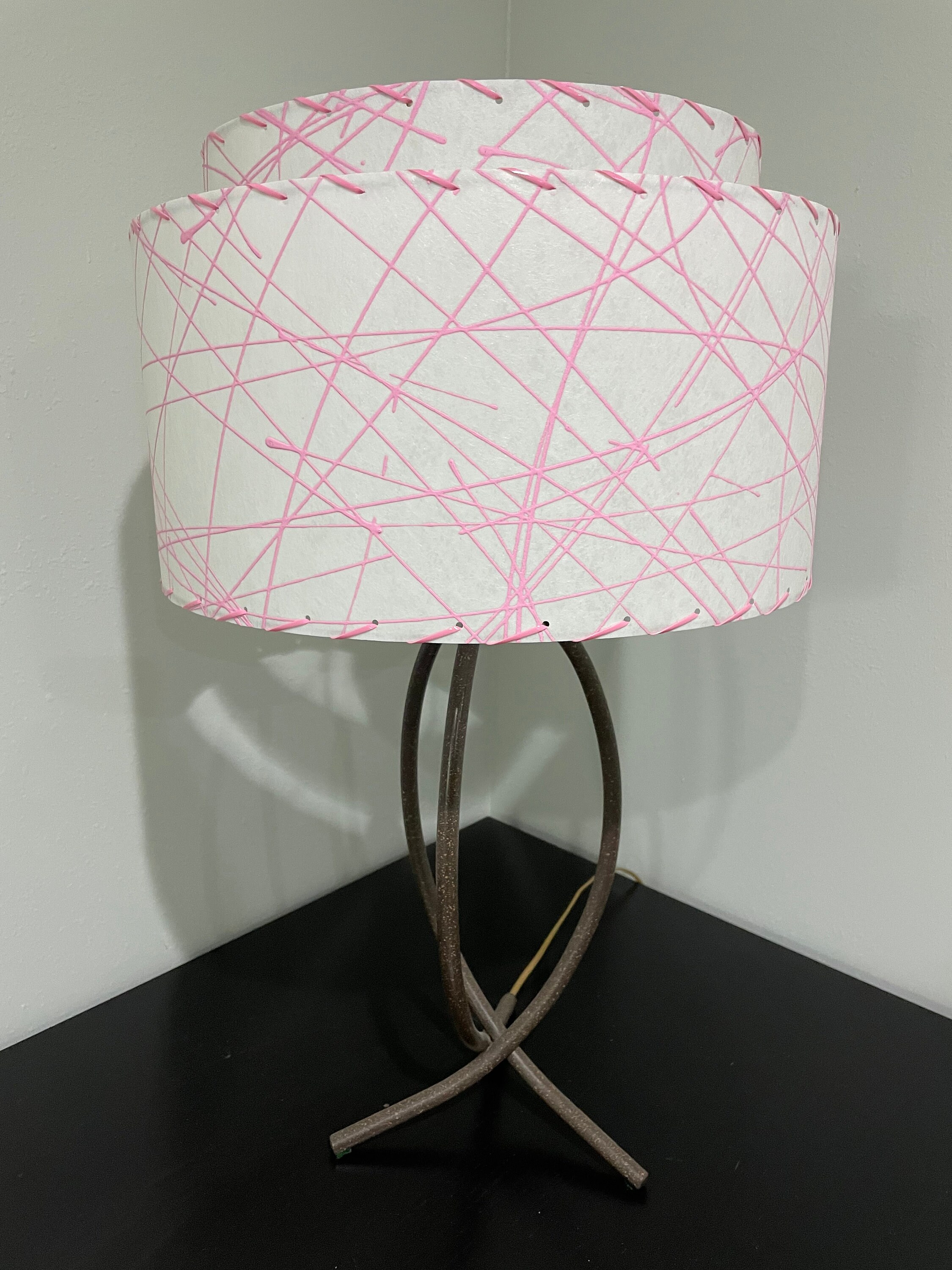 ミッドセンチュリーヴィンテージスタイル 2段ファイバーグラスランプ