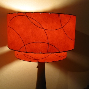 Made to Order Mid Century Vintage Style 2 Tiered Fiberglass Lamp Shade Custom Retro Atomic Inverted