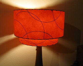 Made to Order Mid Century Vintage Style 2 Tiered Fiberglass Lamp Shade Custom Retro Atomic Inverted