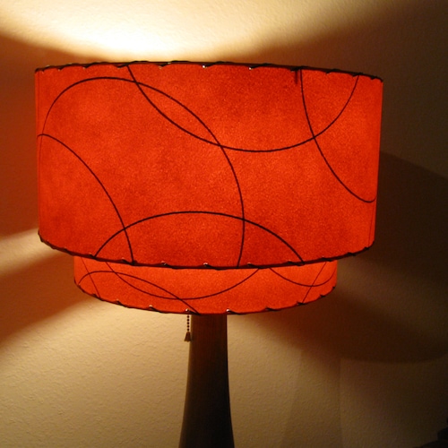 Made To Order Mid Century Vintage Style 2 Tiered Fiberglass Made To Order Mid Century Vintage Style, Custom Lamp Shades Made To Order