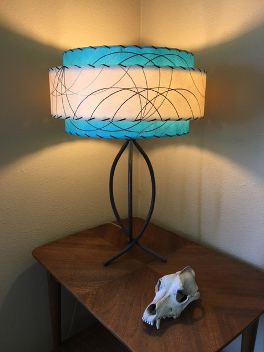 Mid Century Vintage Style Tier Fiberglass Lamp Shade Atomic