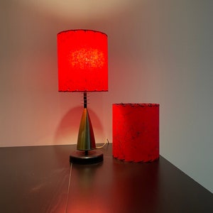 Custom Pair of Mid Century Style Fiberglass Lamp Shades 8x9 Red