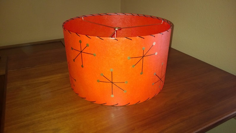 Mid Century Style Fiberglass Lamp Shade Retro Modern Starburst image 3