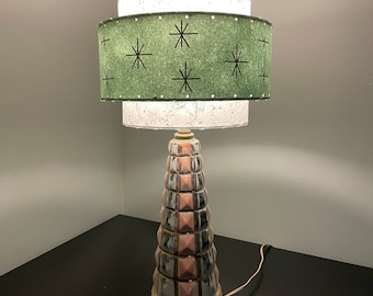 Vintage glasvezel lampenkap uit het midden van de eeuw modern atomair alpine/wit 12 x 9 inch