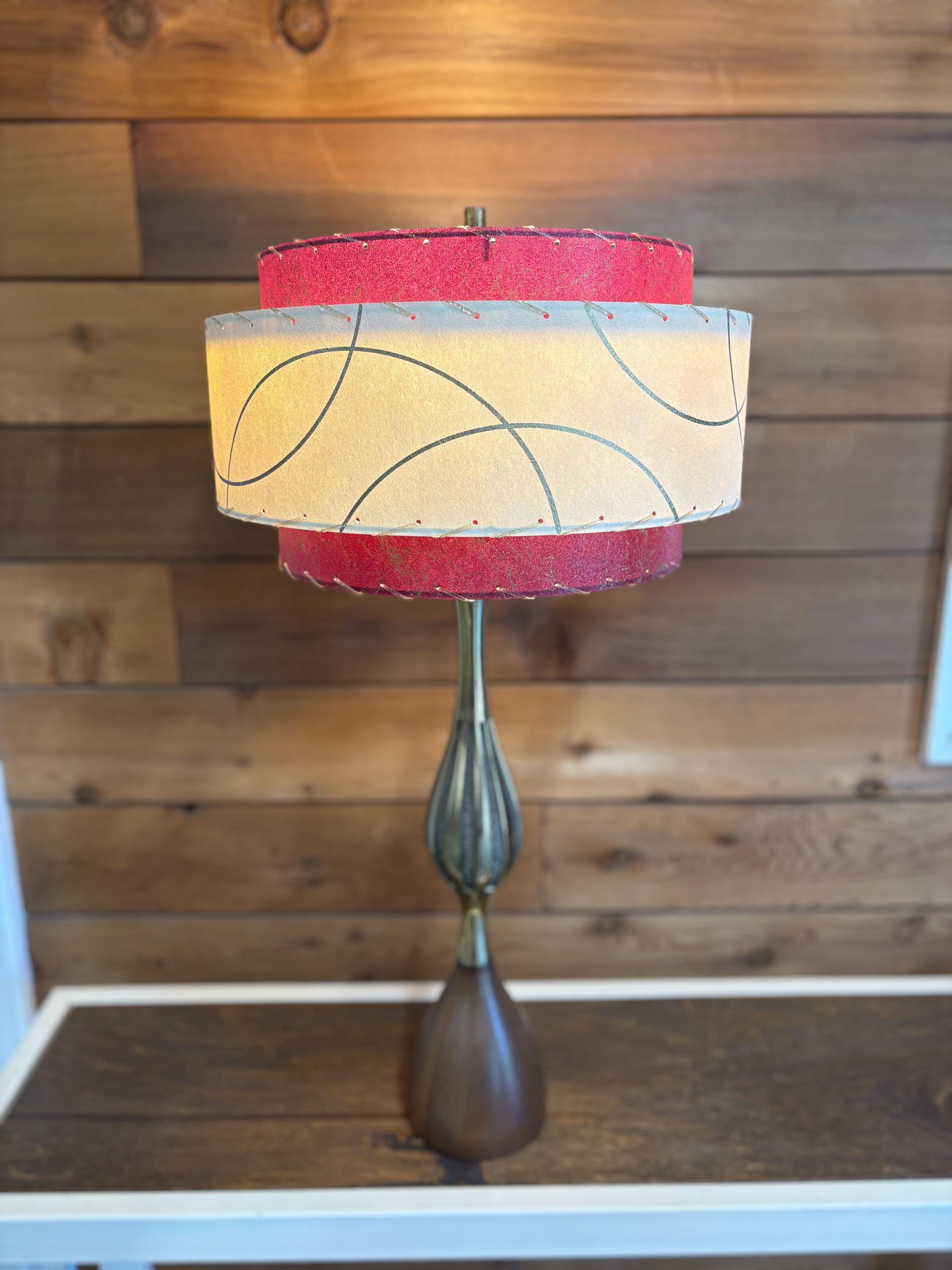 Mid Century Style Tier Fiberglass Lamp Shade Retro Modern 15X9
