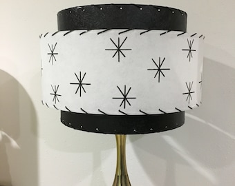 Vintage Mid Century Style Fiberglass Lamp Shade Modern Atomic 