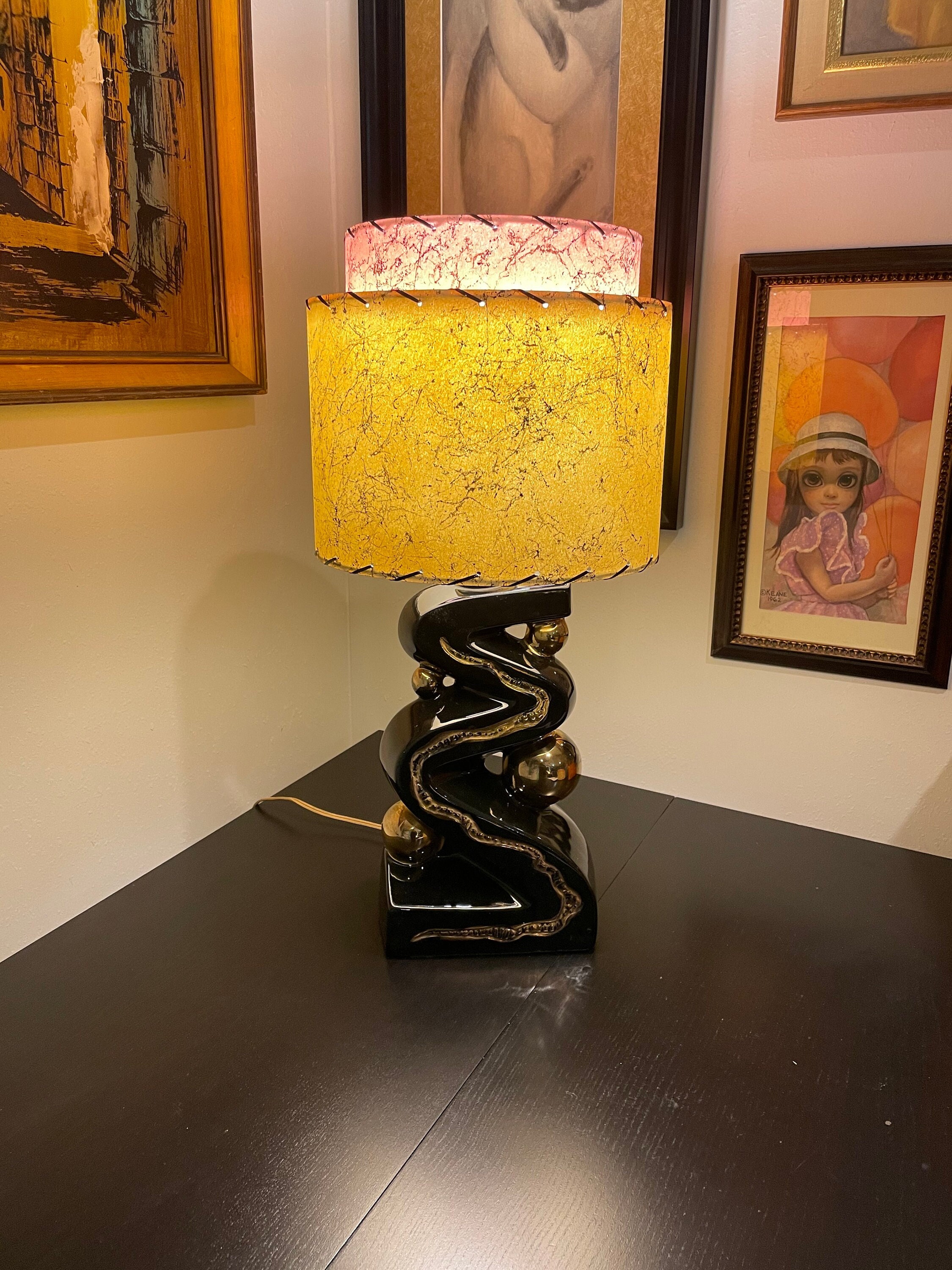 ミッドセンチュリーヴィンテージスタイル 2段ファイバーグラスランプ