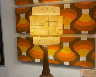 Vintage Mid Century Style 3 Tier Fiberglass Lamp Shade Modern Ivory Classic