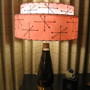 Mid Century Vintage Style Fiberglas Lampenschirm Modern Starburst Retro Pink