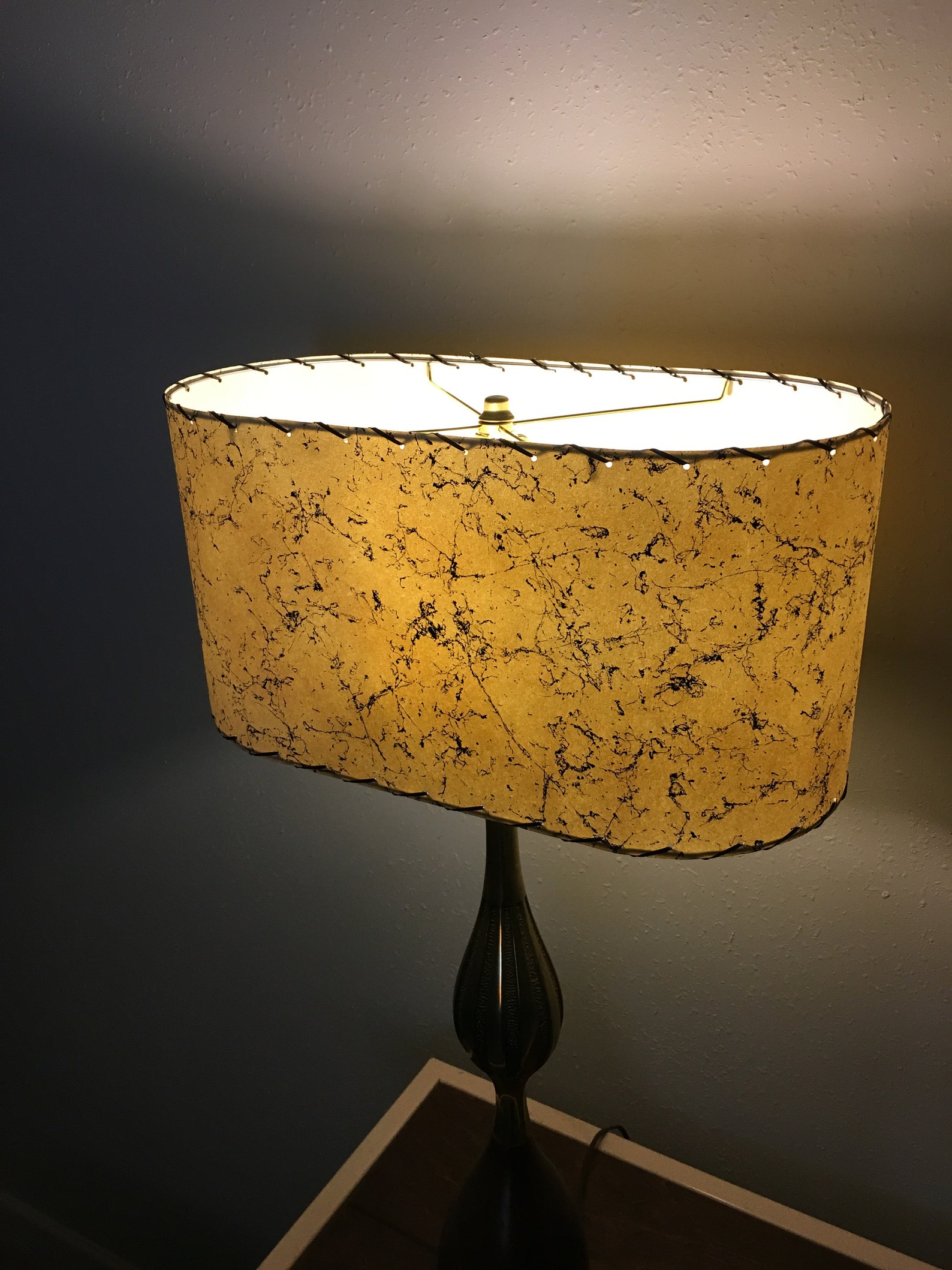 Mid Century Style Fiberglass Lamp Shade Retro Modern Oval Etsy