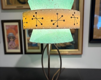 Mid Century Vintage Style Tapered 3 Tier Fiberglass Lamp Shade Atomic Starburst