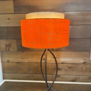 Mid Century Vintage Style 2 Tier Fiberglass Lamp Shade Modern Atomic Orange
