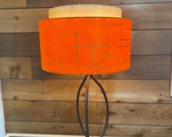 Halverwege de eeuw vintage stijl 2-laags glasvezel lampenkap modern atomair oranje