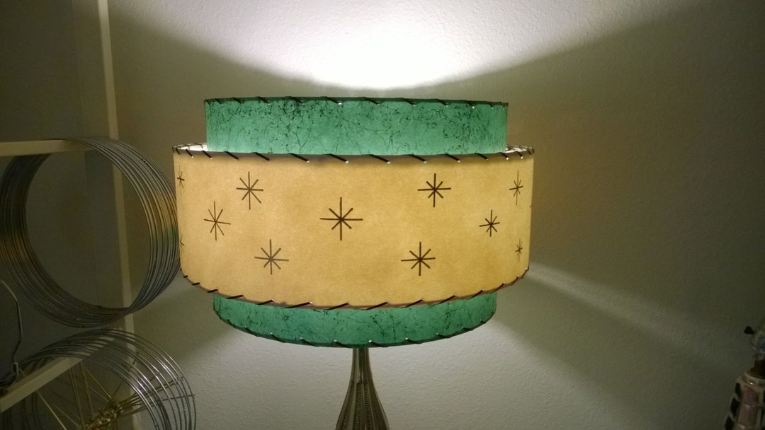 Mid Century Vintage Style 3 Tier Fiberglass Lamp Shade Starburst