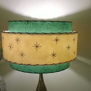 Mid Century Vintage Style 3 Tier Fiberglass Lamp Shade Starburst Atomic 18x11