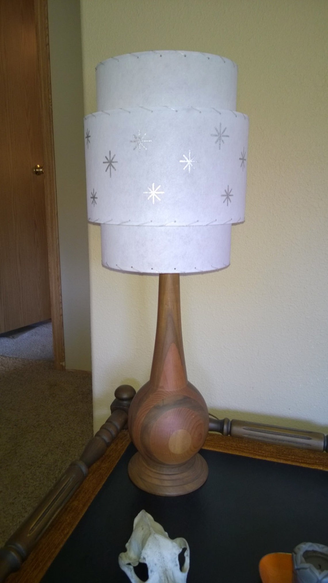 Vintage Mid Century Style Fiberglass Lamp Shade Modern Atomic Etsy