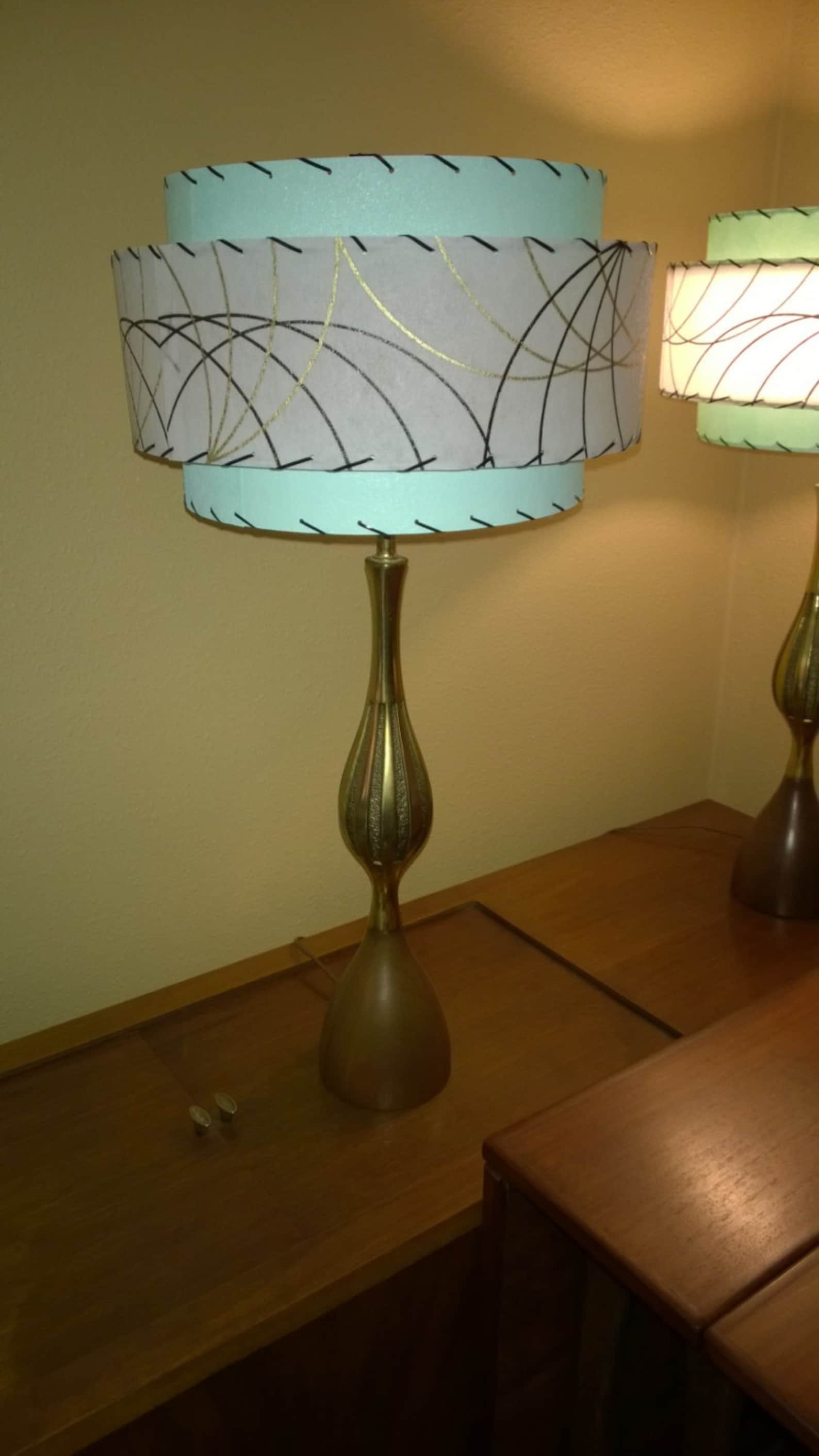 Mid Century Style 3 Tier Fiberglass Lamp Shade Retro Modern Etsy