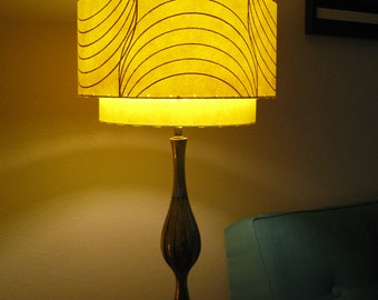 Mid Century Vintage Style 2 Tier Fiberglass Lamp Shade Modern Atomic Retro