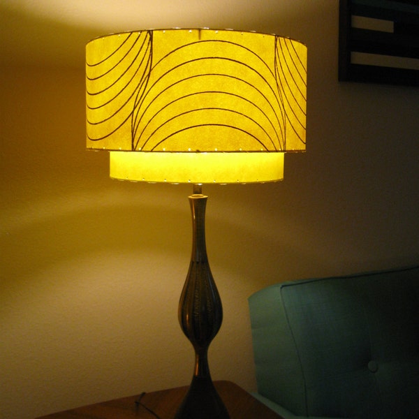 Mid Century Vintage Style 2 Tier Fiberglass Lamp Shade Modern Atomic Retro