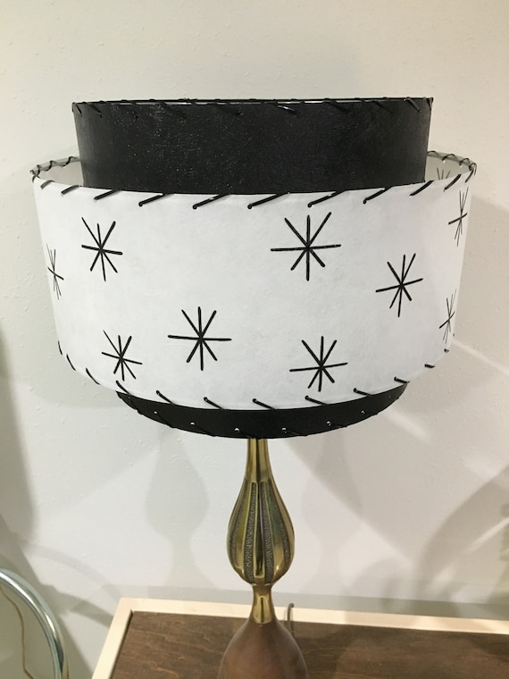 Vintage Mid Century Style Fiberglass Lamp Shade Modern Atomic