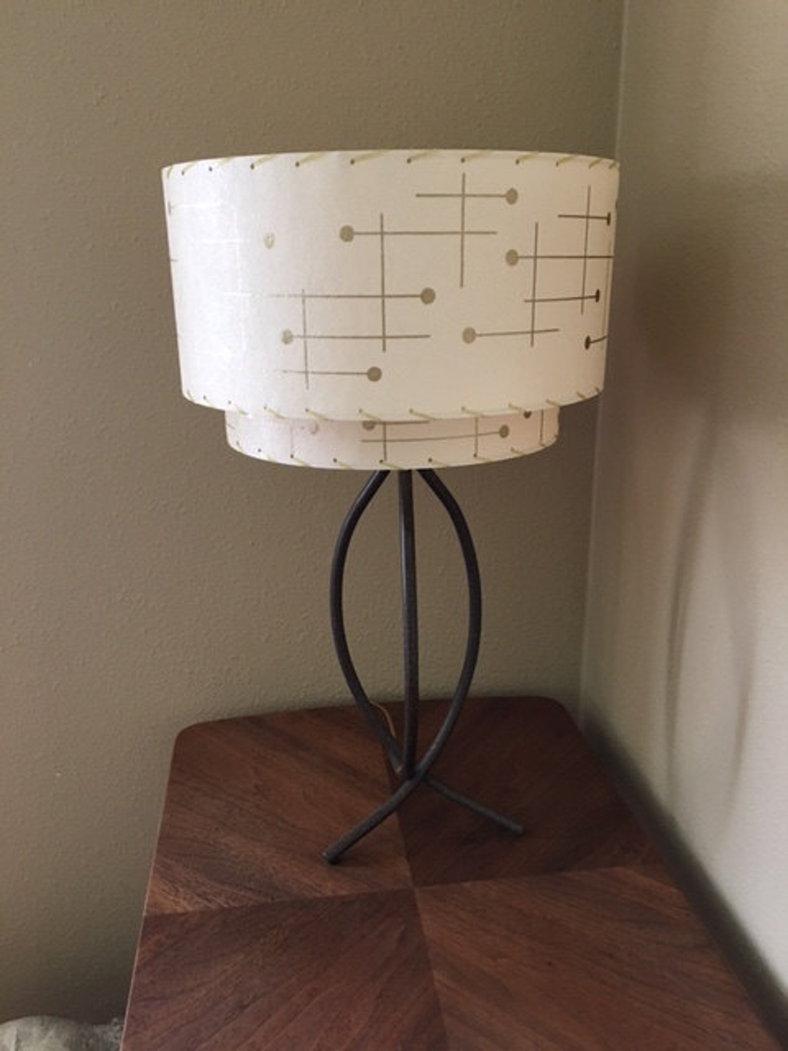 Mid Century Vintage Style 2 Tier Fiberglass Lamp Shade Modern Etsy Denmark
