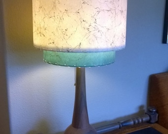 Klosz do lampy z włókna szklanego w stylu mid-century vintage, 2-poziomowy, nowoczesny, atomowy, retro, alpejski/kość słoniowa, 15x12