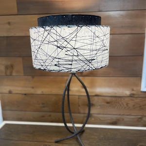 Mid Century Vintage Style 2 Tier Fiberglass Lamp Shade Modern Atomic Retro Abstract