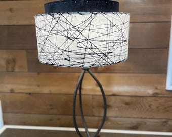 Mid Century Vintage Style 2 Tier Fiberglass Lamp Shade Modern Atomic Retro Abstract